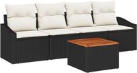 vidaXL Tuinbank - Set - 5-delig - Zwart - Polywood