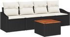 vidaXL Banc de jardin - Ensemble - 5 pièces - Noir - Polywood