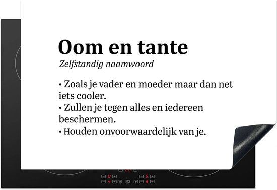 KitchenYeah® Inductie beschermer 77x51 cm - 'Oom en tante' - Inductiebeschermer