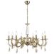 Elegante antieke kroonluchter, metalen behuizing, verstelbare hoogte 54-92 cm, 8 x E14-stopcontacten (max. 40 W), stijlvolle verlichting voor modern huis, IP20 rated