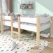 Kein Marken-/Fanartikel Lit bébé 90x200, avec barrière de sécurité, en bois massif de hêtre.