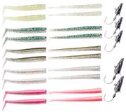 Savage Gear Zandspiering Kit - 10cm & 11cm Schoepstaart & Slug Kunstaas voor Zeevissers, Inclusief Jigkoppen, Perfect voor het Richten op Roofvissen in Zoutwater Assorti Gevarieerd
