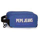 Pepe Jeans Darren Pennenetui, drievoudig, blauw, 22 x 10 x 9 cm, polyester, Rosa Roja, Drievoudige etui
