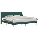 vidaXL Bedframe Donkergroen Stof Tweepersoons