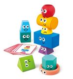 Hape Montessori-stapelstenen, kleurrijk educatief speelgoed, houten motoriekspeelgoed voor kinderen vanaf 12 maanden