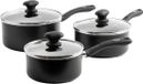 GreenChef Diamond Steelpannenset 3-delig - 16/18/20cm - 1.5/2.1/2.3L - PFAS-vrije antikleeflaag - Pannenset inductie - Keramische pan - Ovenbestendig tot 160°C - Koelgreep - Met glazen deksel - Zwart