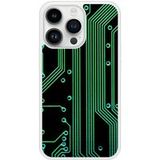 Apple iPhone 14 Verstevigd hoesje met sublimatie bedrukking Texture circuit geek