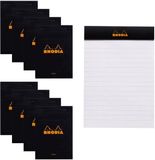 Rhodia Notitieblok - N13 - Gelijnd - 10,5x14,8 cm - Zwart - 10 stuks