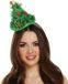Henbrandt Kerst diadeems/haarbanden - 2x - met kerstboom hoed - groen - 30 cm