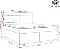 vidaXL Boxspringbed met matras, blauw, 160 x 200 cm, fluweel