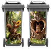 Merkloos Waterdichte Stickers voor Vuilnisbakken met Jungle Eekhoorn
