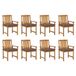 VidaXL Tuinstoelen 8 st met kussens massief acaciahout Taupe