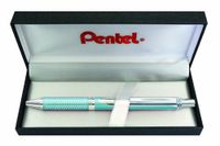 Pentel BL407LS-BOX EnerGel Liquid Gel Roller Sterling met mat-ijsblauwe behuizing, lijndikte 0,35 mm, kogeldiameter 0,7 mm, zwart, 1 stuk