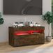 Prolenta Maison Exclusive - TV-meubel met LED-verlichting, gerookt eikenhout, 75x35x40 cm