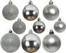 Decoris Kaemingk B.V. Kerstballen - 30x st - zilver - 4, 5, 6 cm - kunststof - mat-glans-glitter