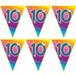 Fête articles Anniversaire thème 10 ans - 4x pièces - fête guirlande de fanions - 5 mètres - plastique