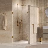 Brauer Void - Pendeldeuren - Helder Glas - 100 x 200 cm - incl. Glascoating - PVD Goud Geborsteld