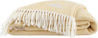 Essix - Cocon - Katoenen jacquard plaid met franjes, honinggeel, 127 x 178 cm
