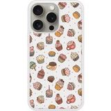 Cupcake vintage Bedrukt siliconen hoesje compatibel met iPhone 15 Pro