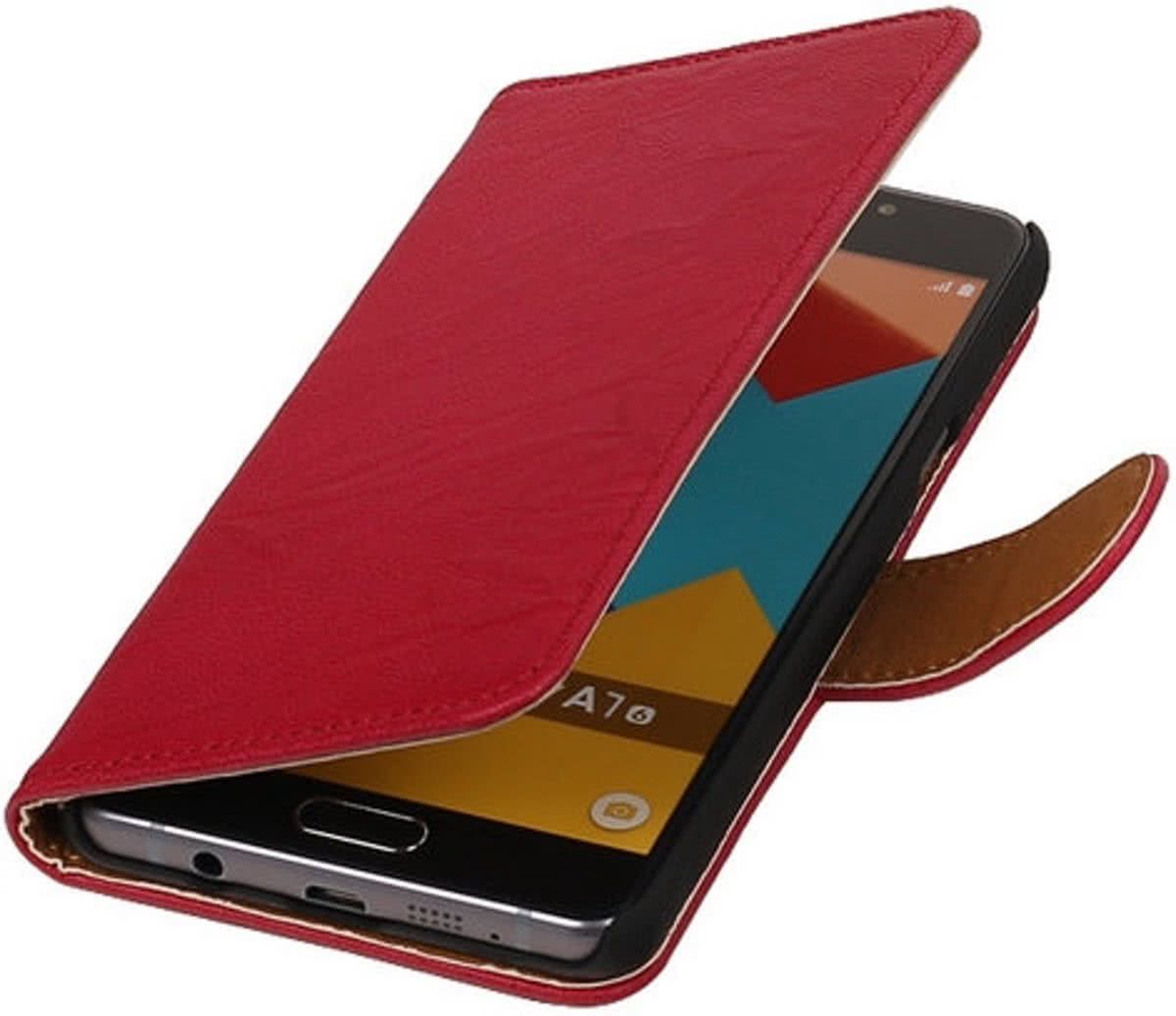 Best Cases Roze Echt Leer Leder booktype wallet cover hoesje voor Samsung Galaxy A7 2016