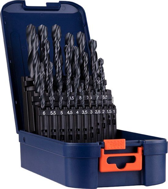 Rotec Spiraalborenset '100', DIN338, type N, 25-dlg, ø1-13 ABS