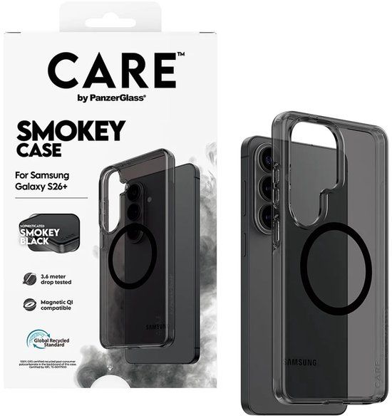 CARE by PanzerGlass Urban Explorer Case Smokey w. - Zwart Qi Samsung Galaxy S26 Plus