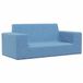 vidaXL Banc pour enfants 2 places Bleu Doux Peluche