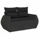 vidaXL Banc de jardin 2 places avec coussins poly rotin noir