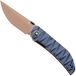 Tenable Knives Tarkin B1078A2 Rose Gold Nitro-V, Blue Aluminum, Faceted Wave Texture, couteau de poche, Matthew Christensen design