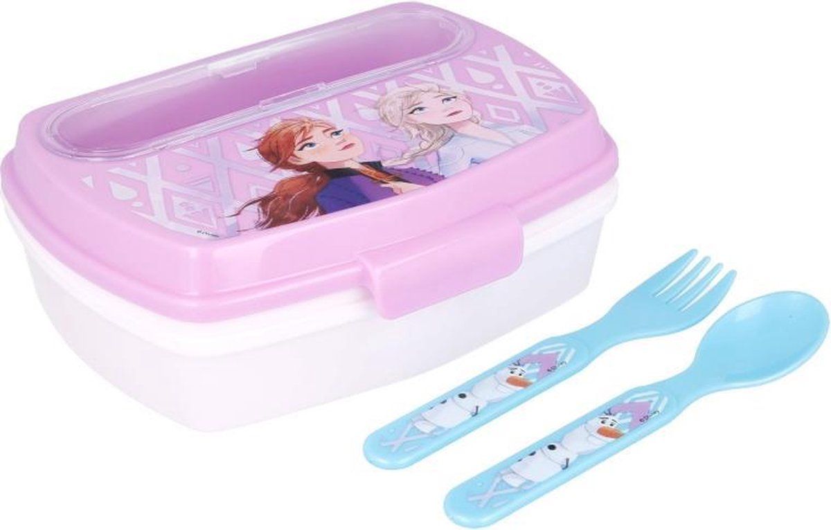 Stor S.L. Frozen broodtrommel met bestek - multi colour - Disney Frozen lunchbox