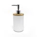 Douceur d'Intérieur 1801409 Zeepdispenser, polyester + bamboe, wit, 7,2 x 16 cm