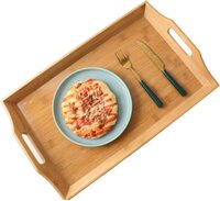 Merkloos Decopatent Dienblad Rechthoek - Groot Dienblad met Handvaten - Bamboe