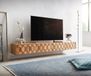 DELIFE meuble TV Fevo acacia naturel 220 cm 4 portes pieds en L lowboard