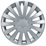 Albrecht 17 inch zilver wieldoppen voor stalen velgen - Sierwieldoppen Wind an hoogwaardig kunststof met gelaagde coating - Duurzame wieldoppen in originele Albrecht verpakking - Made in the EU