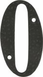 AMIG Huisnummer 0 - massief gesmeed staal - 10cm - incl. bijpassende schroeven - zwart