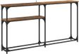 vidaXL Consoltabel Oud Hout 145 x 22,5 x 75 cm Bewerkt hout