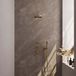 Brauer Gold Edition Thermostatische Regendoucheset Inbouw - Hoofddouche 20 cm - Gebogen Wandarm - Handdouche Staaf - Doucheslang - Wandaansluitbocht - Geborsteld Goud