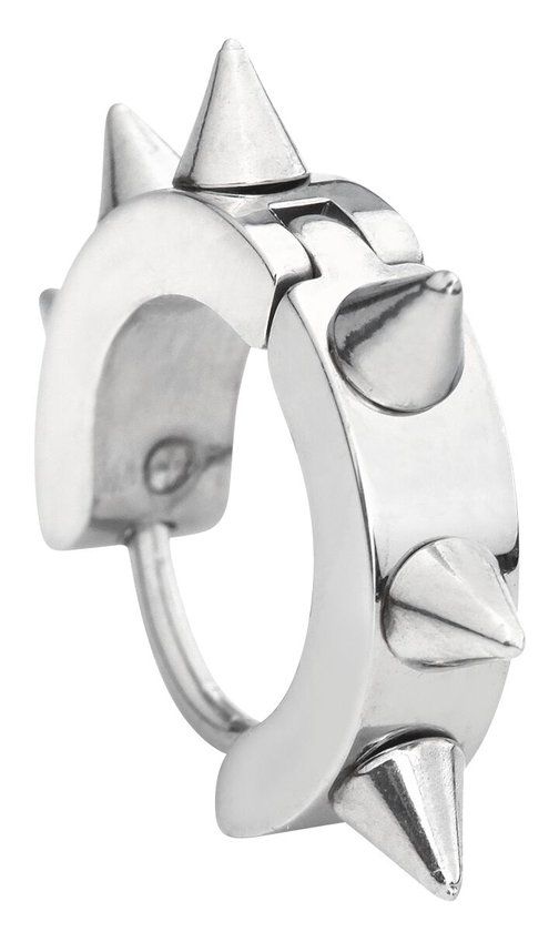 etNox hard and heavy etNox Spikes Unisex Oorbel - Zilverkleurig - Standaard
