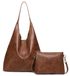 Sac à main pour femme, ensemble de 2 pièces, en cuir