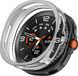 Wigento Samsung TPU beschermhoes voor de Galaxy Watch8 Classic 46mm, half doorschijnend, zilverkleurig