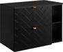 3xE living Armoire de salle de bain, noir avec poignées dorées, 80 cm de large