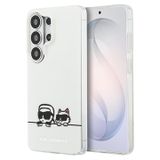 Karl Lagerfeld Étui MagSafe pour Samsung Galaxy S26 Ultra S948, IML Karl & Choupette Peekaboo Logo, Blanc