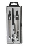 Linex 25 passerset 4-delig, incl. inzetstuk met kniegewricht, penhouder, reservevullingen, steekpasser