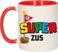 Bellatio Decorations Cadeau koffie/thee mok voor zus - rood - super Zus - 300 ml