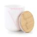 AmeliaHome Keramische opbergdoos met houten deksel marmerpatroon organizer 8,5 x 9,4 cm Apalla poederroze wit