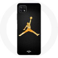 Maniacase Etui voor Samsung Galaxy A22 5G Air Michael Jordan Logo Geel