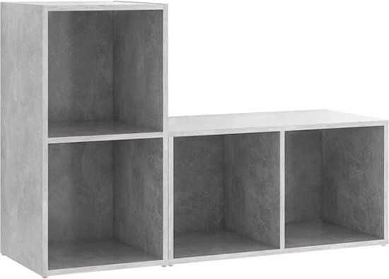vidaXL Tv-meubel 2 stuks, 72x35x36,5 cm, Bewerkt Hout, Betongrijs