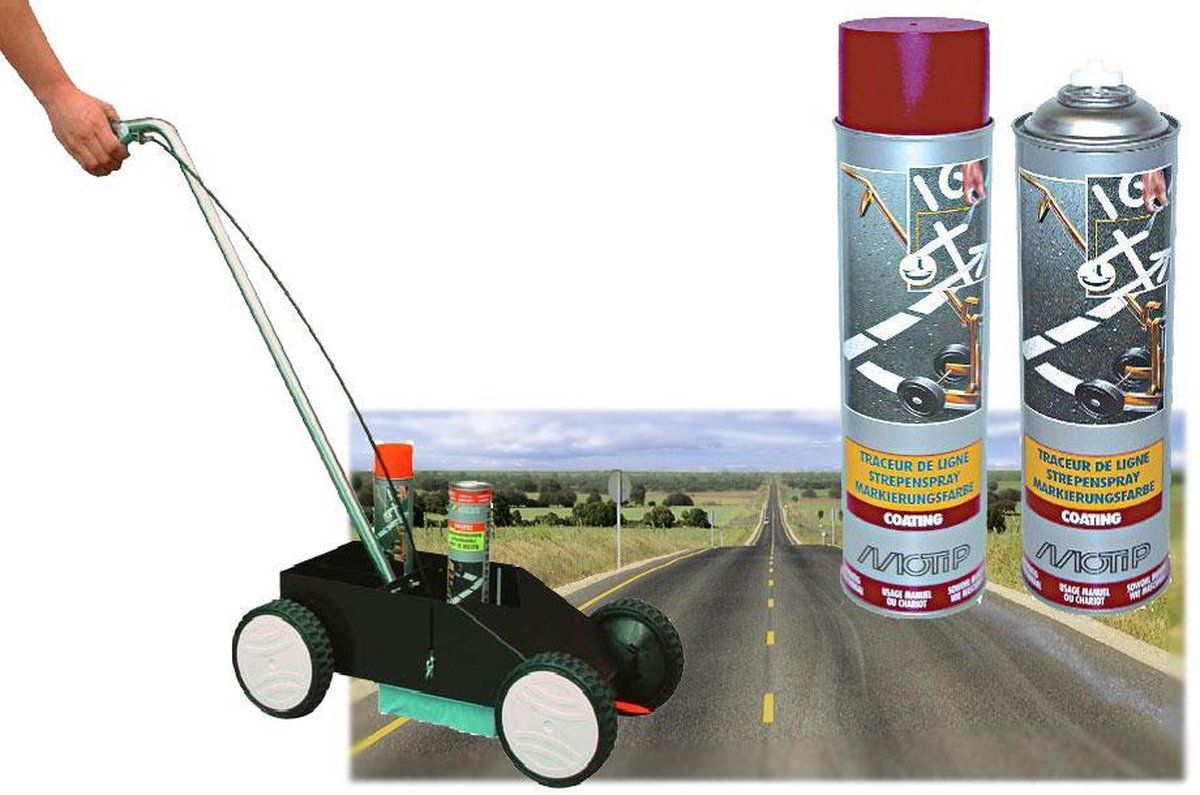 Motip Industrial Coating - Strepenspray - Markeerspray - Blauw - 600 ml