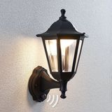 Lindby Lampe murale d'extérieur LED Iavo avec capteur, noir/transparent