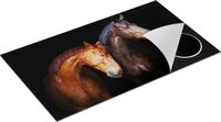 Chefcare Inductie Beschermer Twee Bruine Paarden Koppel - 90x55 cm